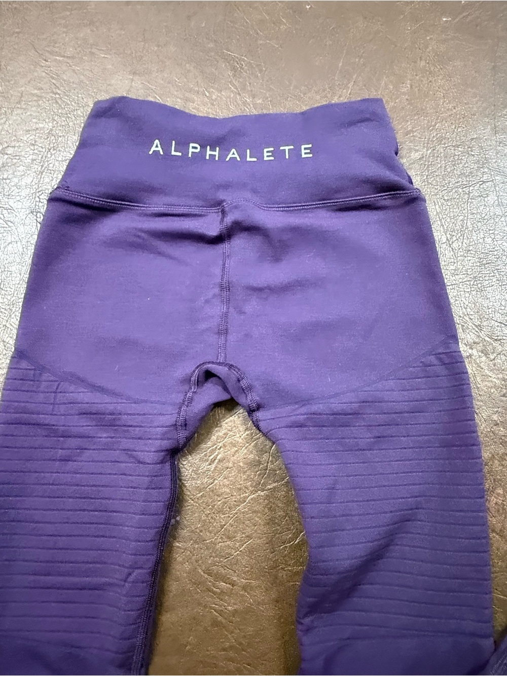 Alphalete Kids Deep Purple Ribbed Leggings